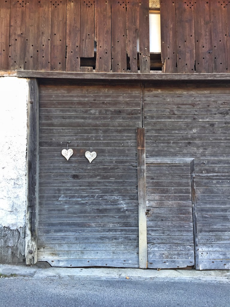 Hearts on Swiss chalet.  by cocobella