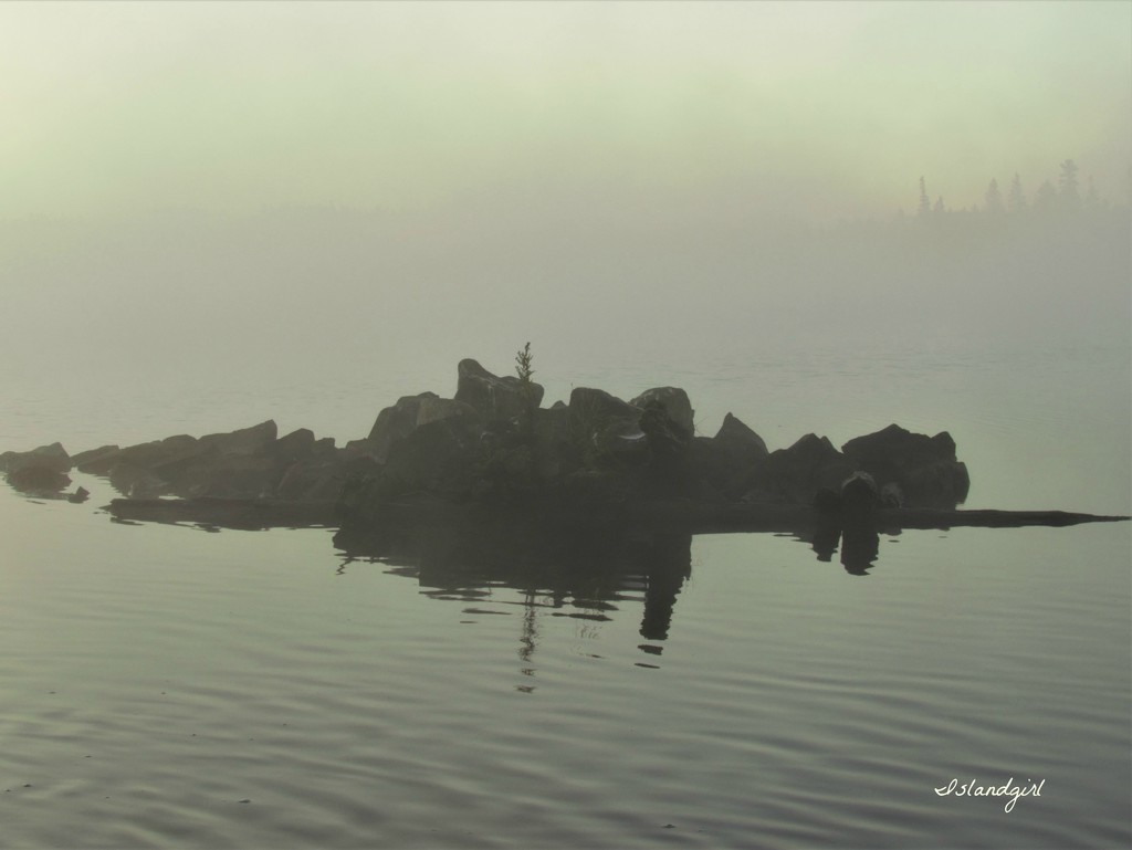 Rock Island in the Fog by radiogirl