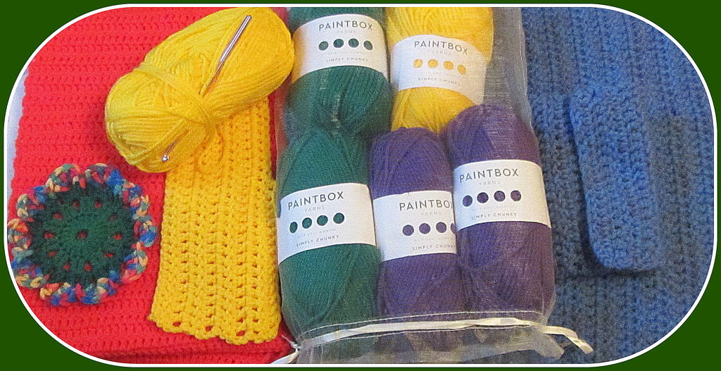 Crochet projects with Paintbox wool by grace55