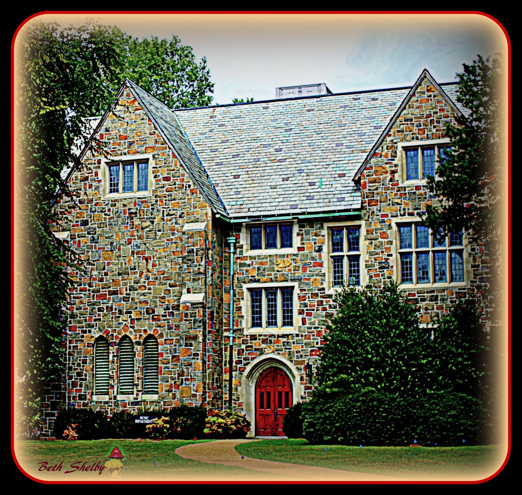 Stone House With Red Door by vernabeth