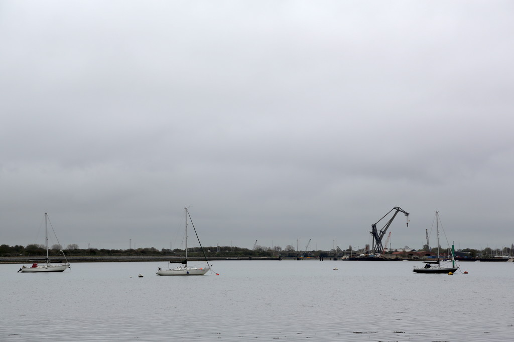 Three Boats And A Crane by davemockford