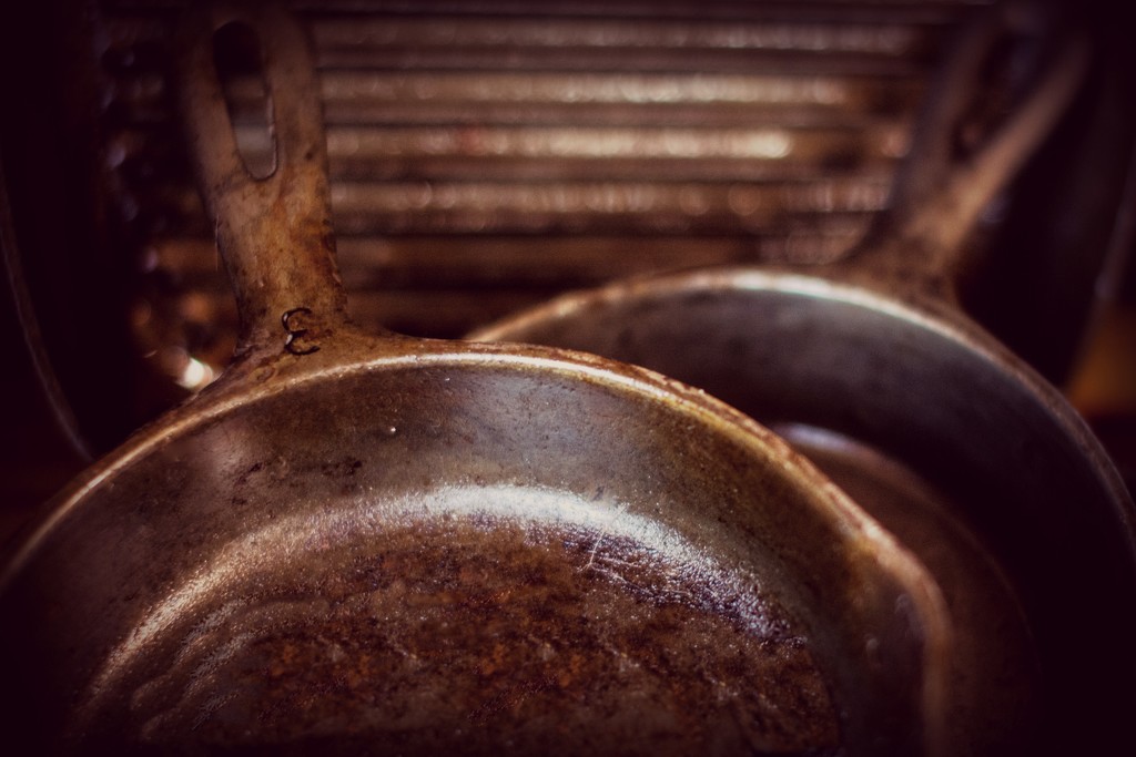 Hand-me-down Cast Iron Frying Pans by farmreporter
