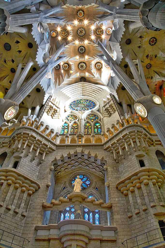 Inside La Sagrada Familia in Barcelona by gardencat