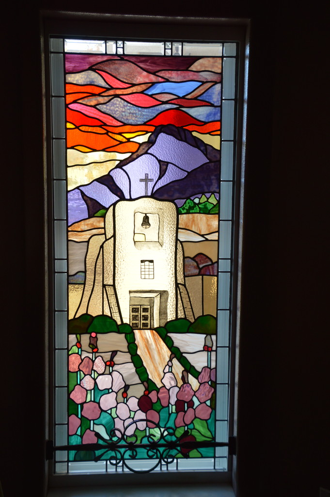 Stain glass window of San Miguel Chapel, Santa Fe, N.M. by bigdad
