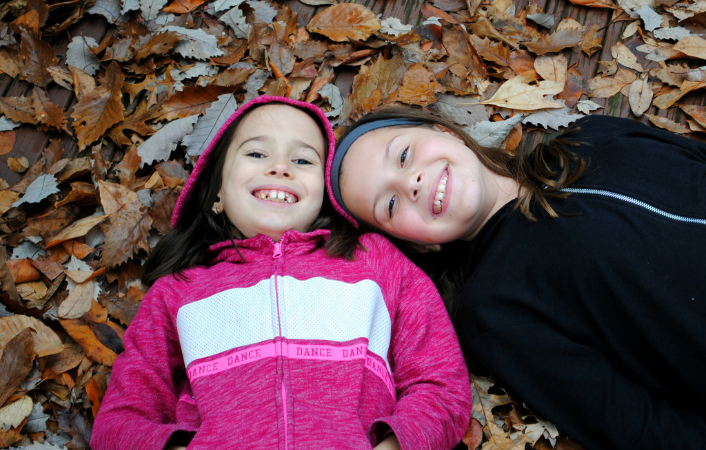 My Girls Willingly Getting Leafy for a Photo by alophoto