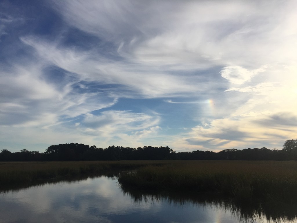 Clouds, sky and salt marsh, Charleston, SC by congaree