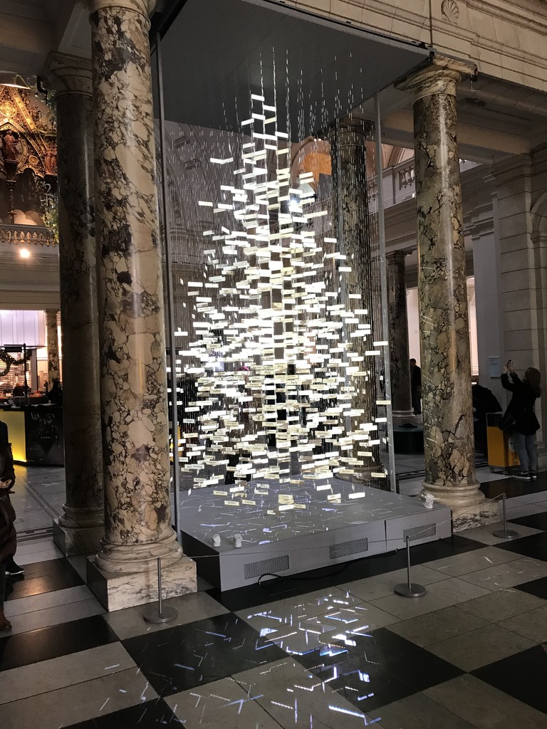 Christmas Tree of Words and Lights at the V&A Museum London by mattjcuk