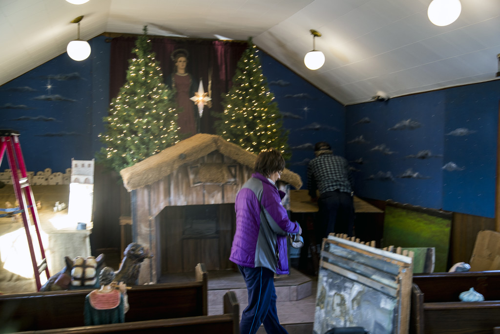 St Barbara's Chapel - Getting the Nativity Scene ready by hjbenson