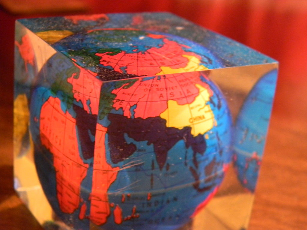 Globe in Cube  by sfeldphotos