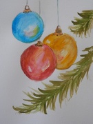 6th Dec 2017 - Christmas Bulbs Watercolor Painting