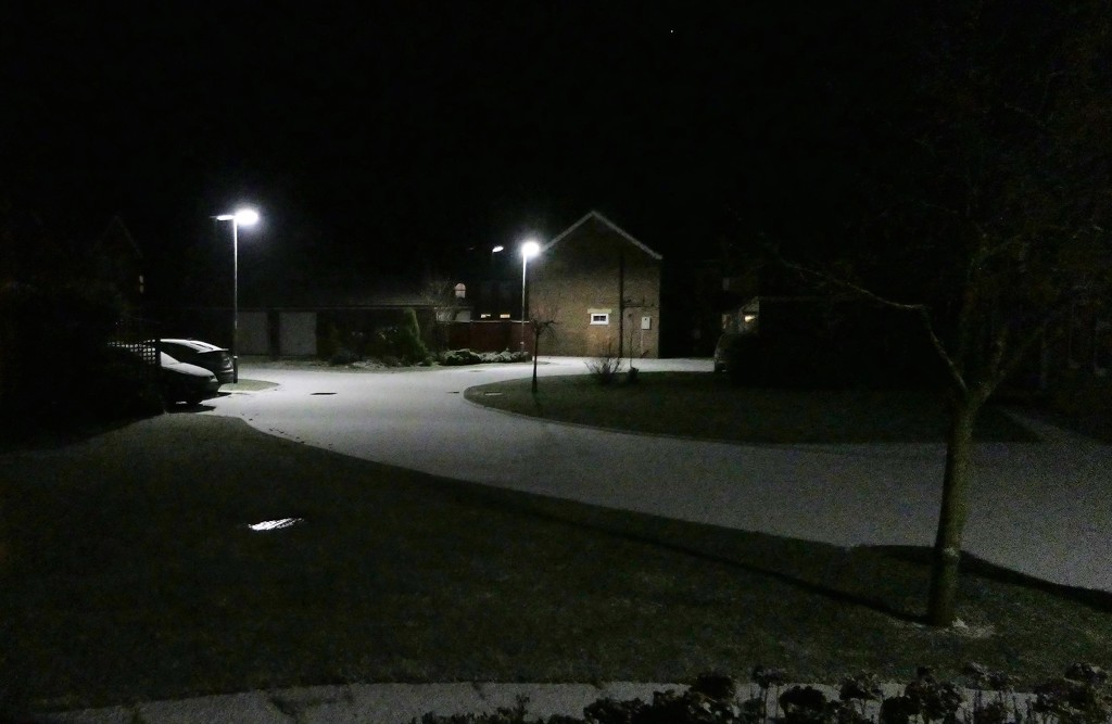 Night Snow Scene by carole_sandford