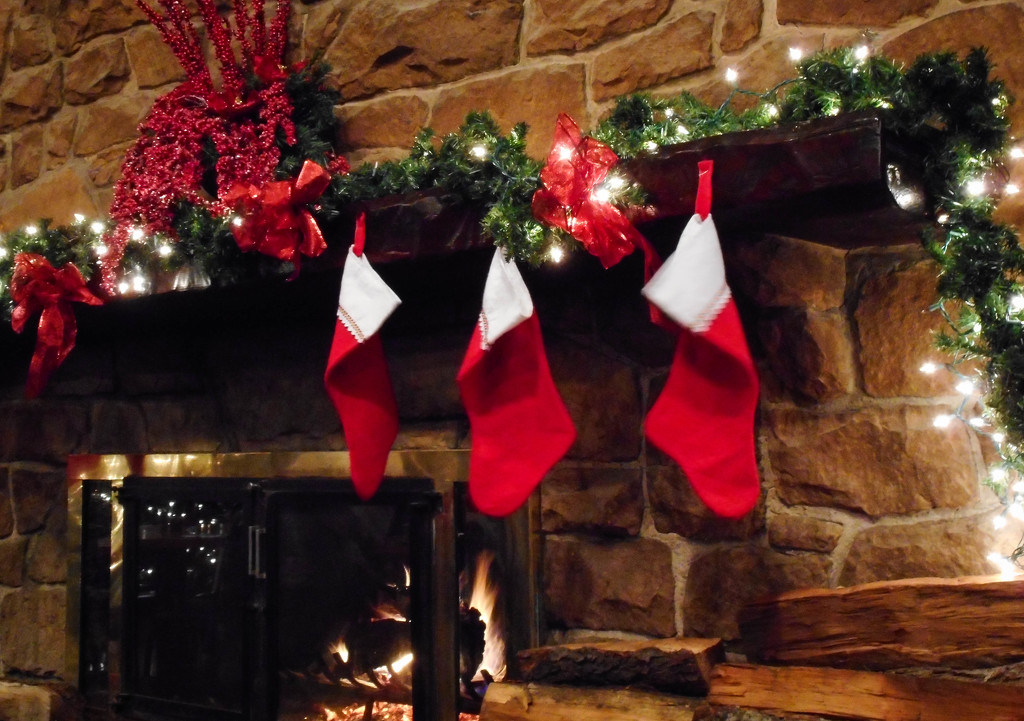 And the stockings were hung by the chimney with care by mittens