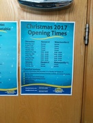 18th Dec 2017 - Christmas Opening times