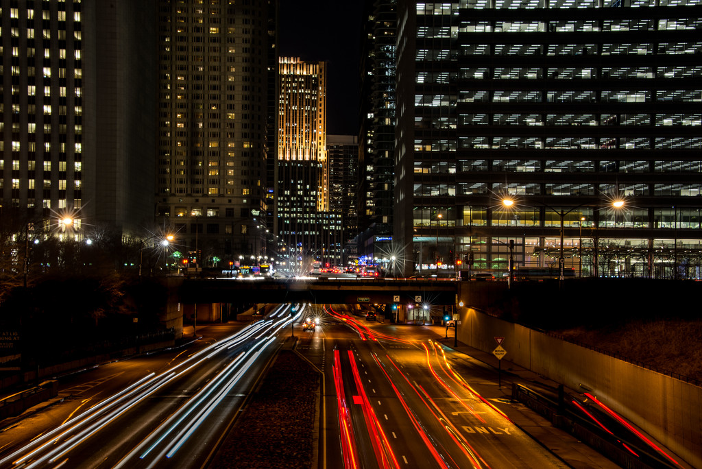 Light Trails on Lake Shore Drive - Andie Walk #2 by taffy
