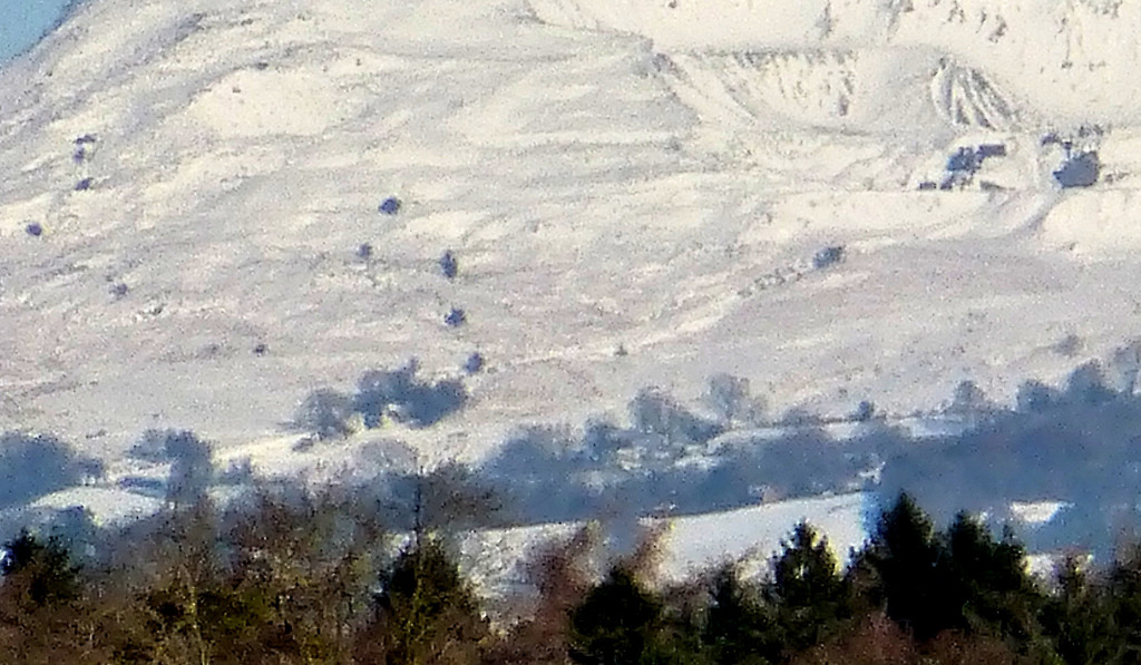 Clee hill hill in the snow. by snowy
