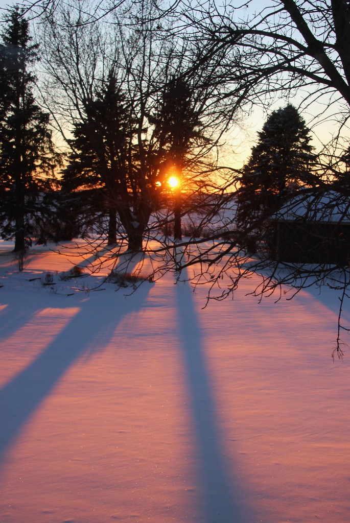 Sunset Shadows On Snow by bjchipman