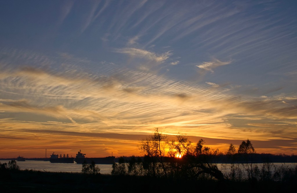 Mississippi River at sunset  by eudora