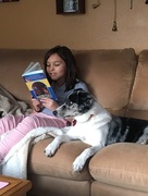 9th Jan 2018 - 01/09 reading to the pup 