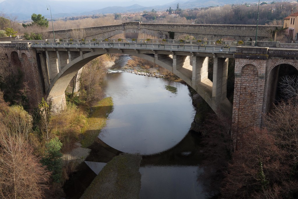 Céret - two bridges and one reflection by laroque