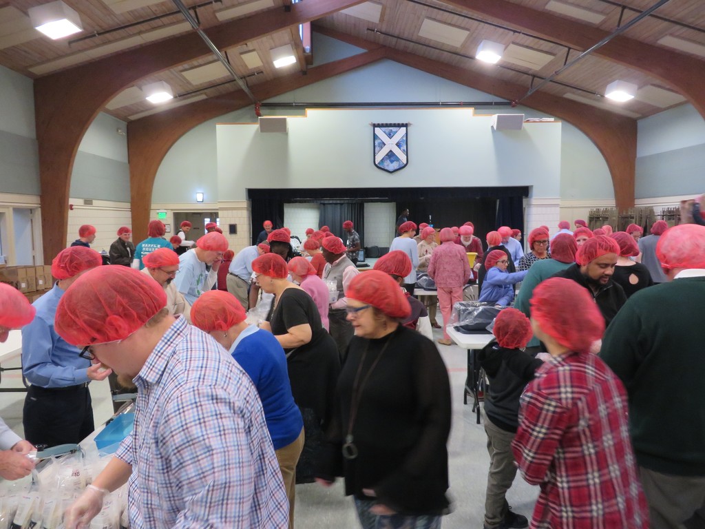 Red hairnets for everyone! by margonaut