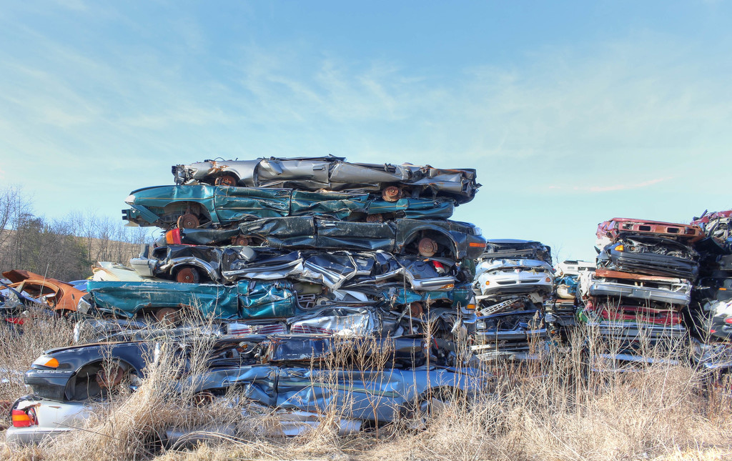 A pile of cars by mittens