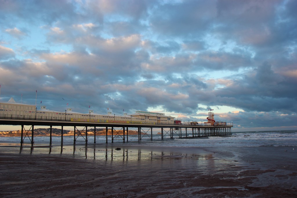 Late Afternoon Sky Over the Pier by cookingkaren