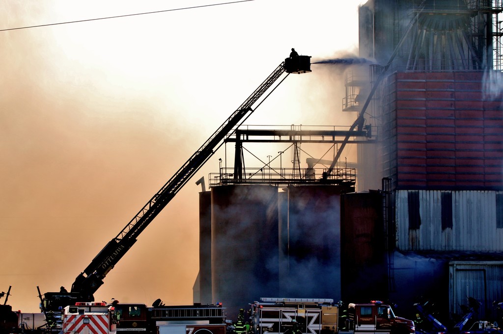 Fire At Industrial Plant by lynnz