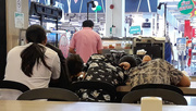 13th Feb 2018 - Sleeping in the Food Court