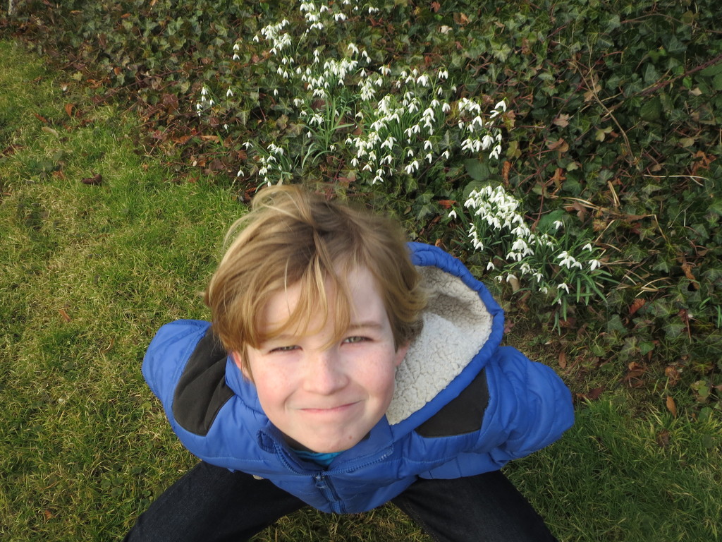 Grandson with Snowdrops by g3xbm