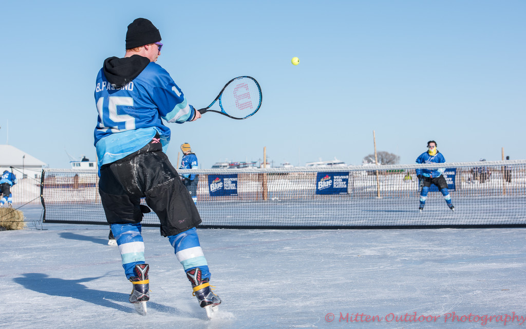 Pond tennis played between hockey games by dridsdale