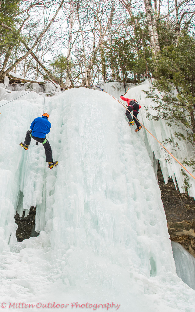 Ice Climbing in Munising Michigan - The Curtains by dridsdale