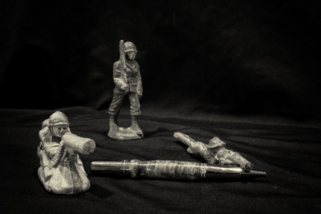 Toy Soldiers and a homemade pen by aschweik