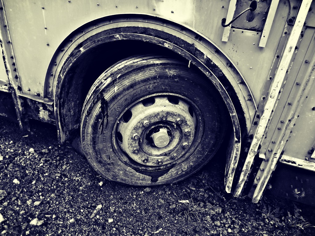 The wheel on this bus isn't going round... by ajisaac