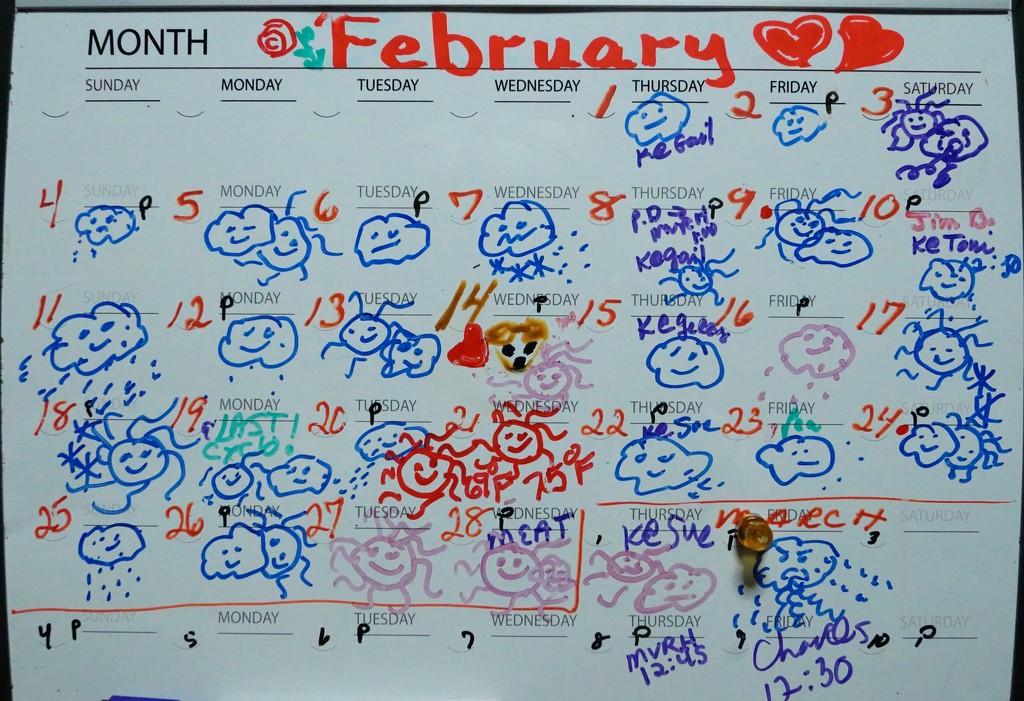 February 2018 Whiteboard Calendar by meotzi