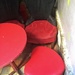 Red leather heart.  by cocobella