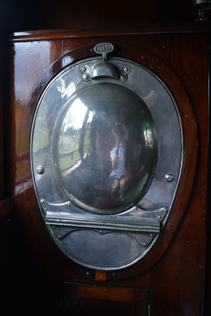 I couldn't resist a selfie in the drop down sink in a compartment (is that the right word?) in a carriage. by jeneurell