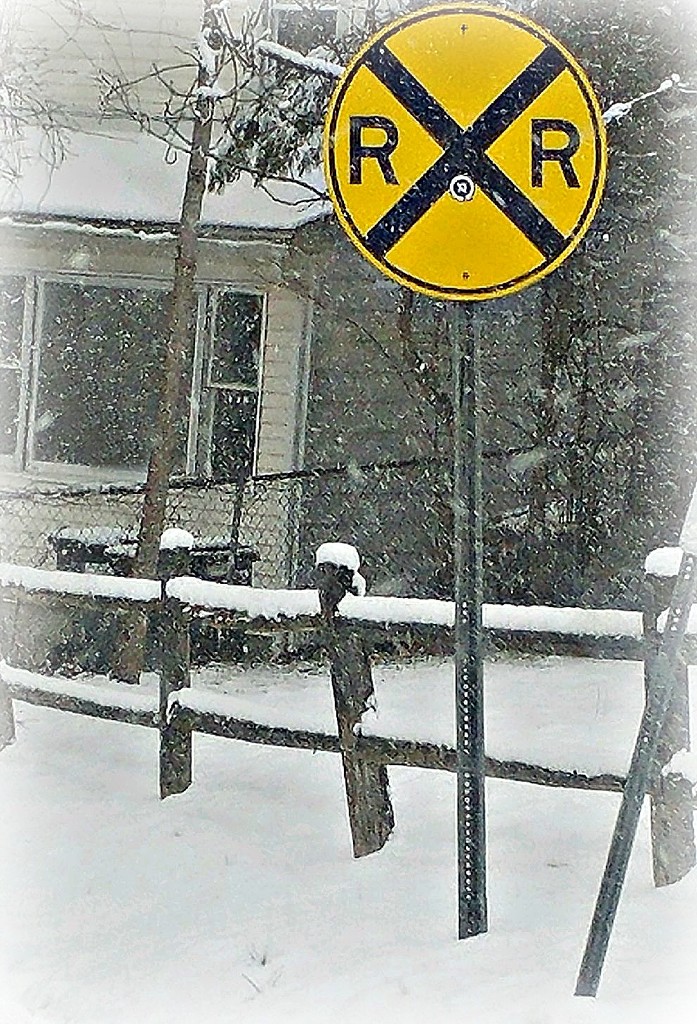 Yellow Before The Crossing Sign by jo38