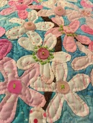 14th Mar 2018 - sewing beads on my cherry blossom quilt 