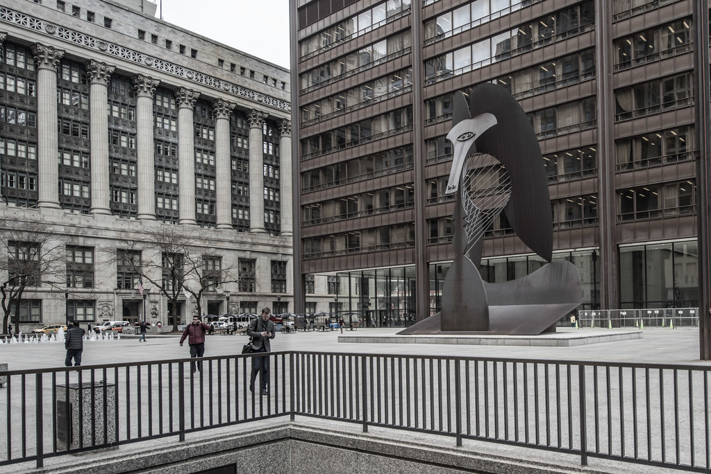 Quiet Moment at Daley Plaza with Picasso by taffy