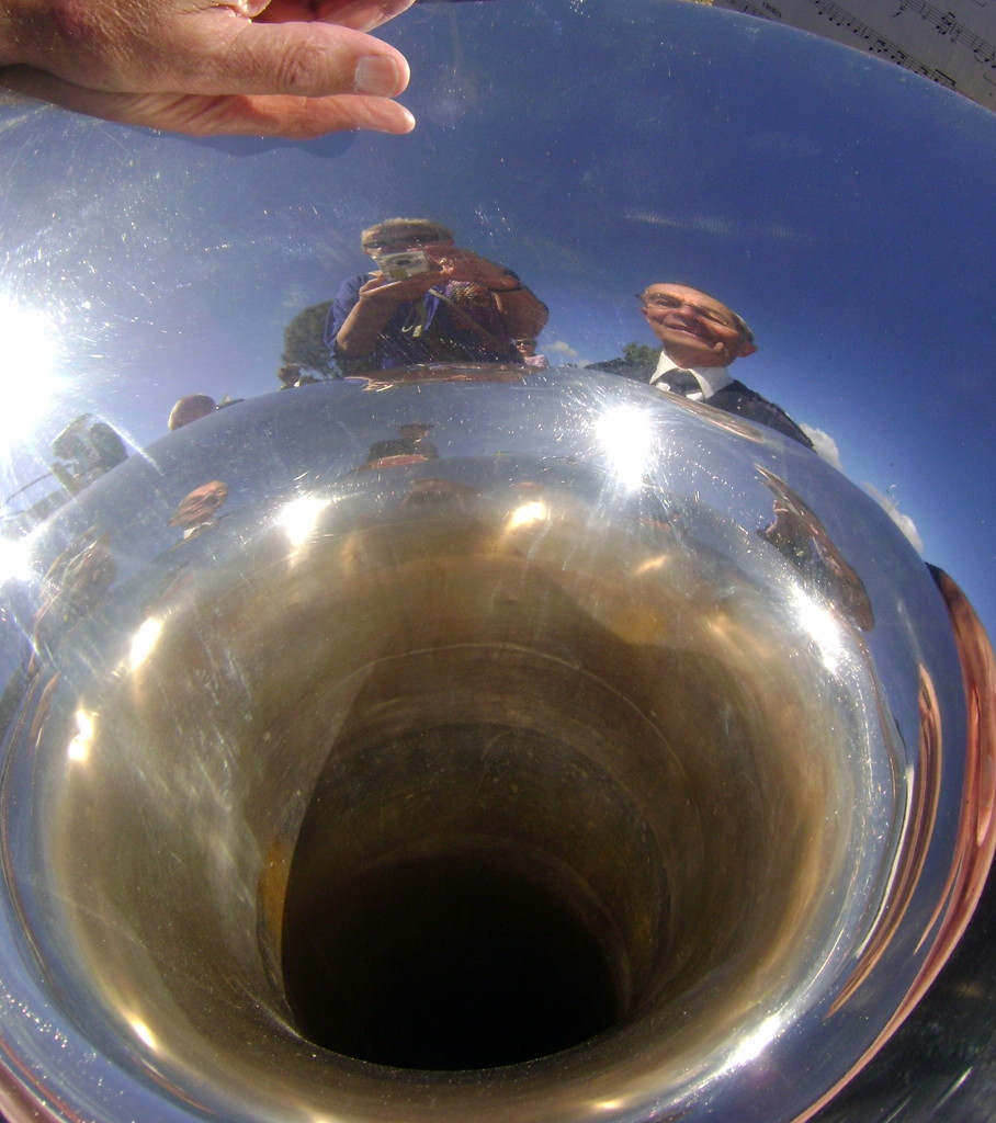 Inside the E flat tuba! by marguerita