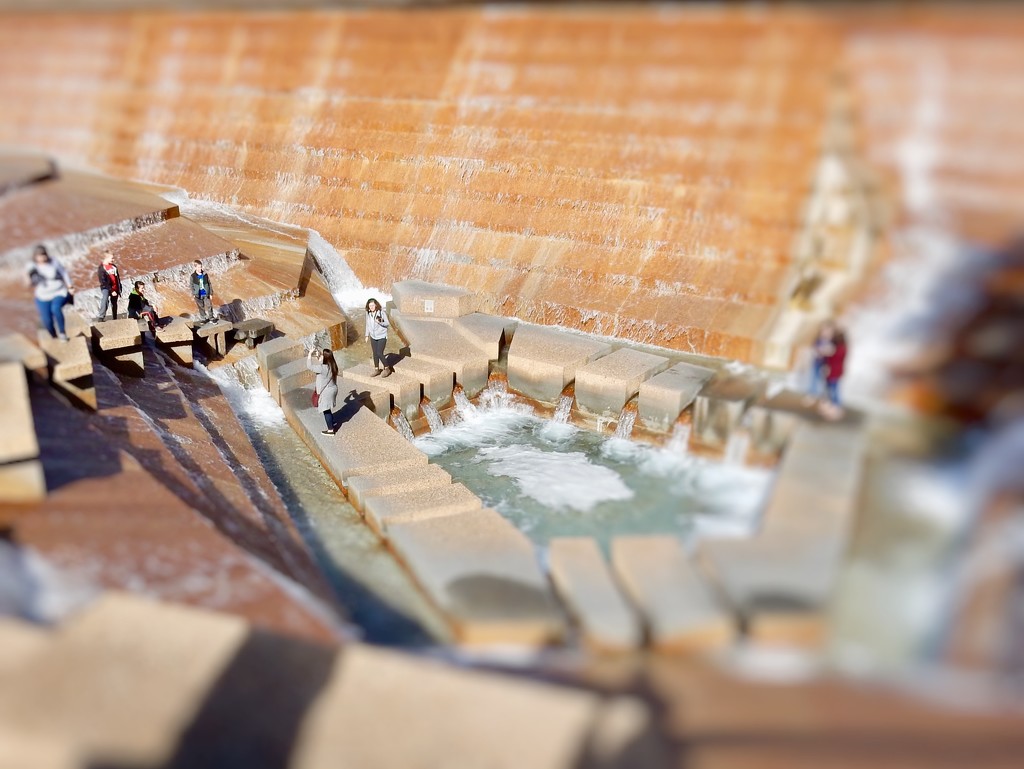 The Fort Worth Water Gardens in “tilt shift” for OWO by louannwarren