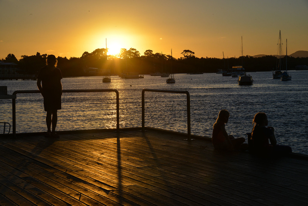 Sunset on the deck, Hastings River by jeneurell