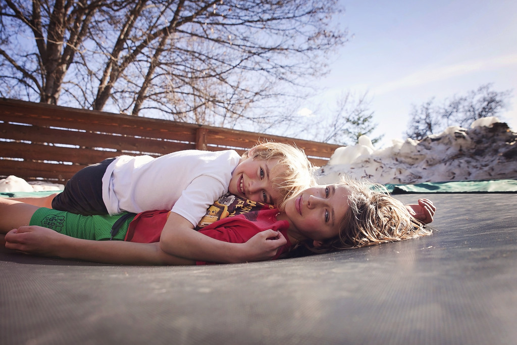 Brotherly love on the trampoline by kiwichick
