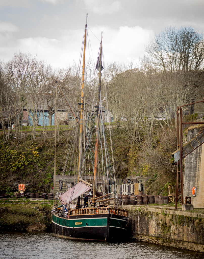 Tall ship in Charlestown Harbour by swillinbillyflynn