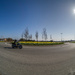 The biker, the fish-eye and the roundabout… by atchoo