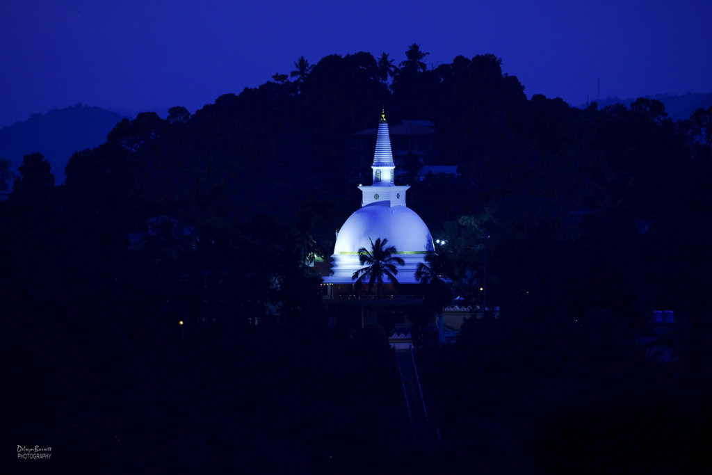 Stupa during the blue hour by dkbarnett