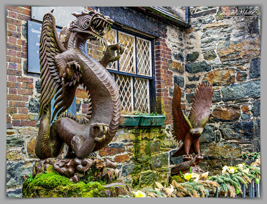 Wood Carving Of A Welsh Dragon,Beddgelert by carolmw