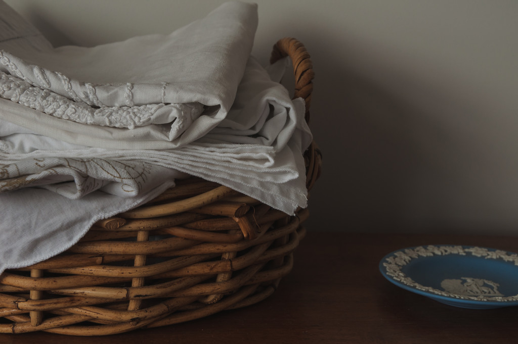 Linen in basket by brigette