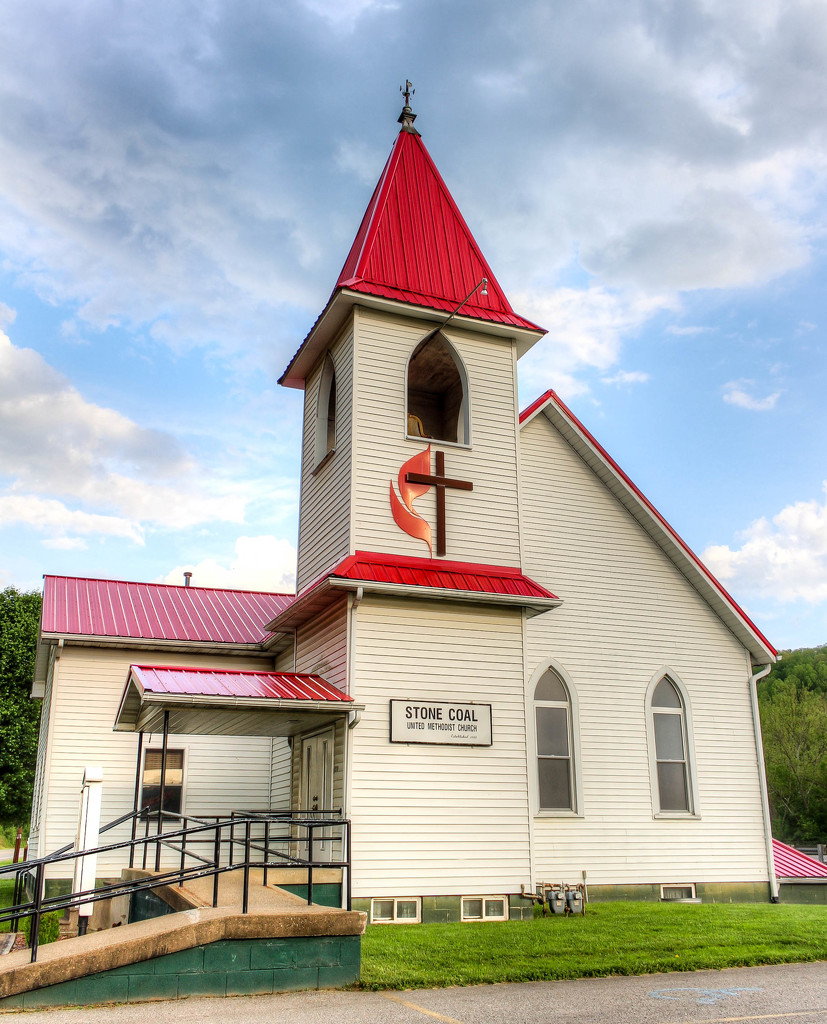 Little white church by mittens