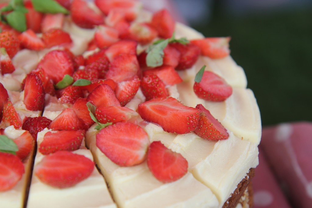Strawberry & Basil Cake by cookingkaren